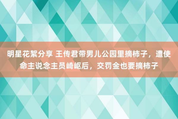 明星花絮分享 王传君带男儿公园里摘柿子，遭使命主说念主员崎岖后，交罚金也要摘柿子