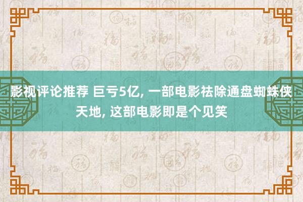 影视评论推荐 巨亏5亿, 一部电影祛除通盘蜘蛛侠天地, 这部电影即是个见笑